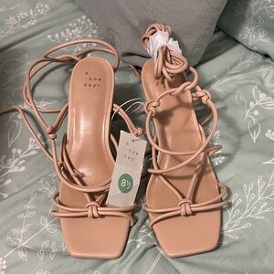A New Day Women's Tan Strappy Heals